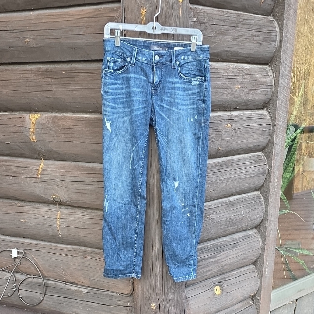 Level 99 Distressed Blue Straight Leg Jeans